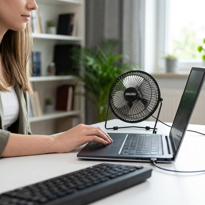 Mesko-burea ventilator, diameter 15 cm, USB-voeding, verticale oscillatie, MS 7322