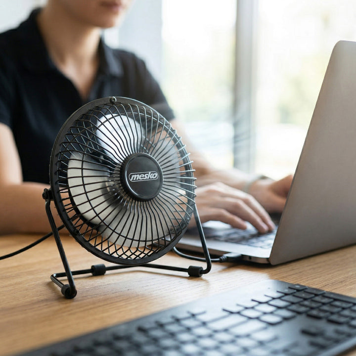 Mesko-burea ventilator, diameter 15 cm, USB-voeding, verticale oscillatie, MS 7322