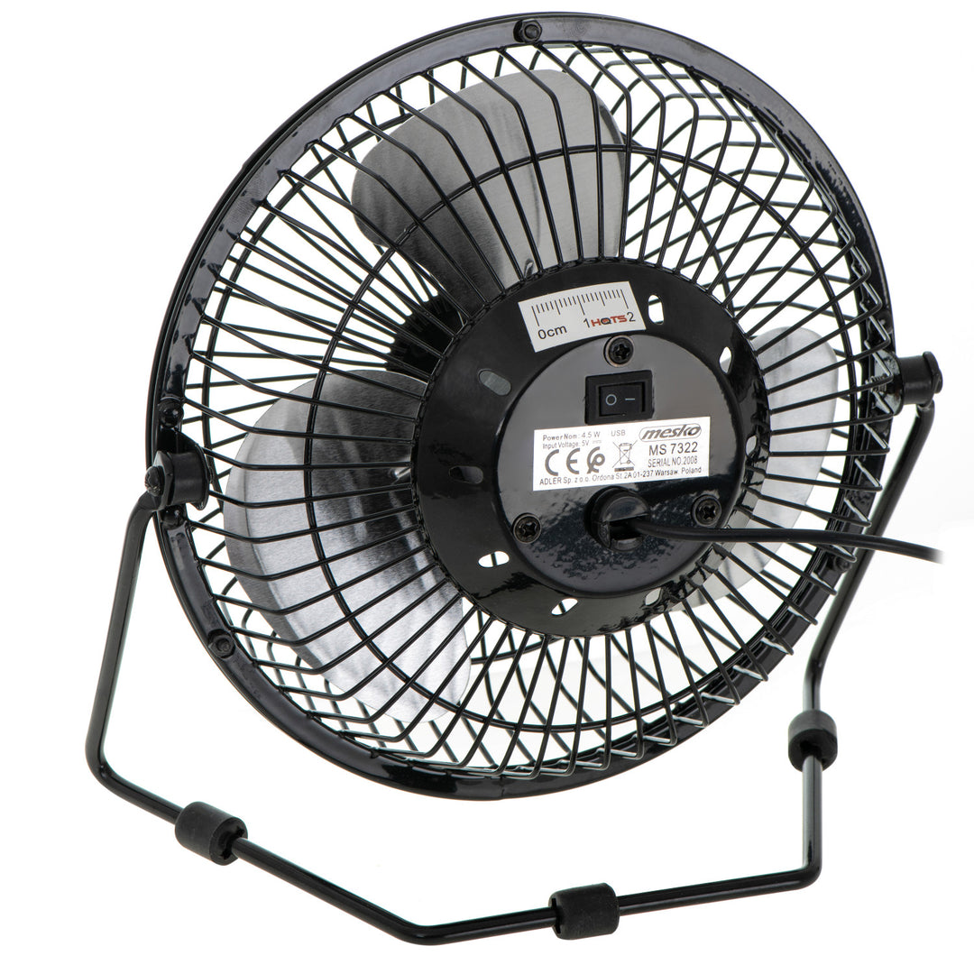 Mesko-burea ventilator, diameter 15 cm, USB-voeding, verticale oscillatie, MS 7322