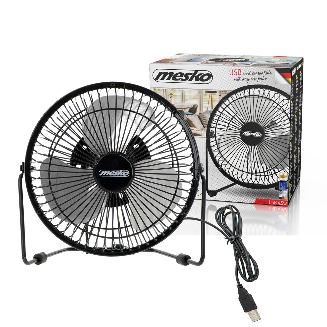 Mesko-burea ventilator, diameter 15 cm, USB-voeding, verticale oscillatie, MS 7322