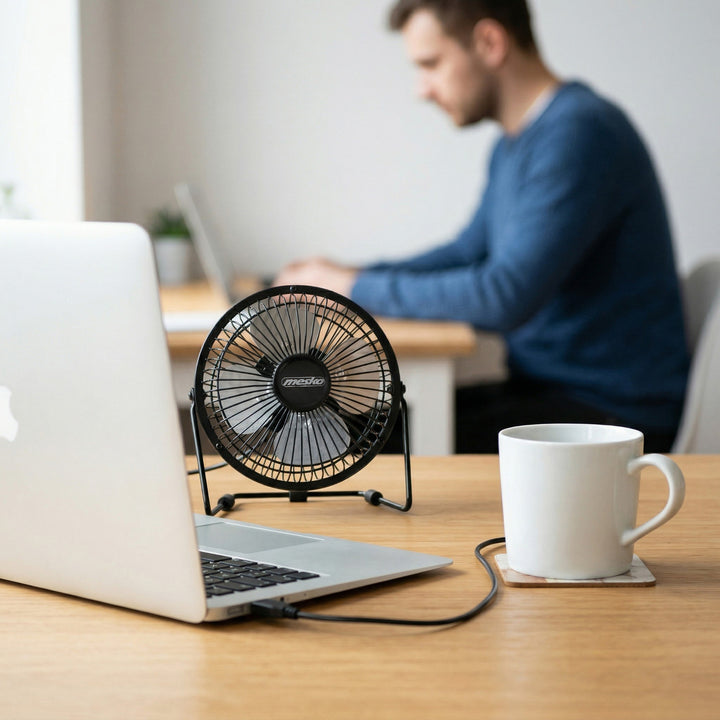 Mesko-burea ventilator, diameter 15 cm, USB-voeding, verticale oscillatie, MS 7322