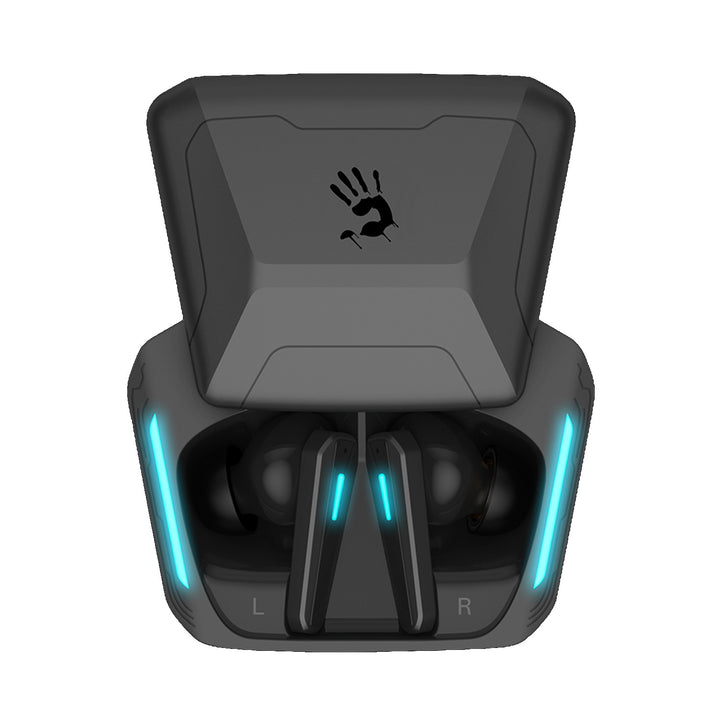 Bloody draadloze hoofdtelefoon, Bluetooth 5.2, TWS, oplaadetui, zwart/blauw, M70
