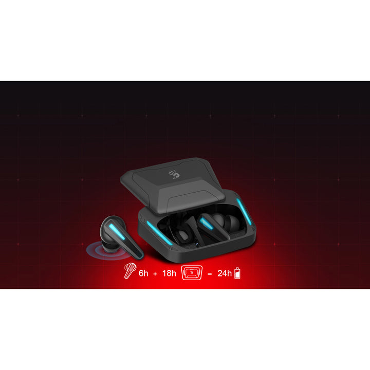 Bloody draadloze hoofdtelefoon, Bluetooth 5.2, TWS, oplaadetui, zwart/blauw, M70