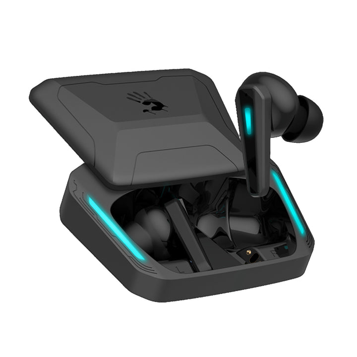 Bloody draadloze hoofdtelefoon, Bluetooth 5.2, TWS, oplaadetui, zwart/blauw, M70