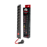 Acar overspanningsbeveiligingslijst, 16A, 3680W, 3m, zwart, R8 POWER