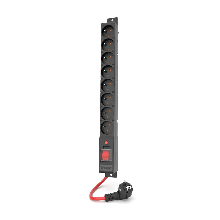 Acar overspanningsbeveiligingslijst, 16A, 3680W, 3m, zwart, R8 POWER
