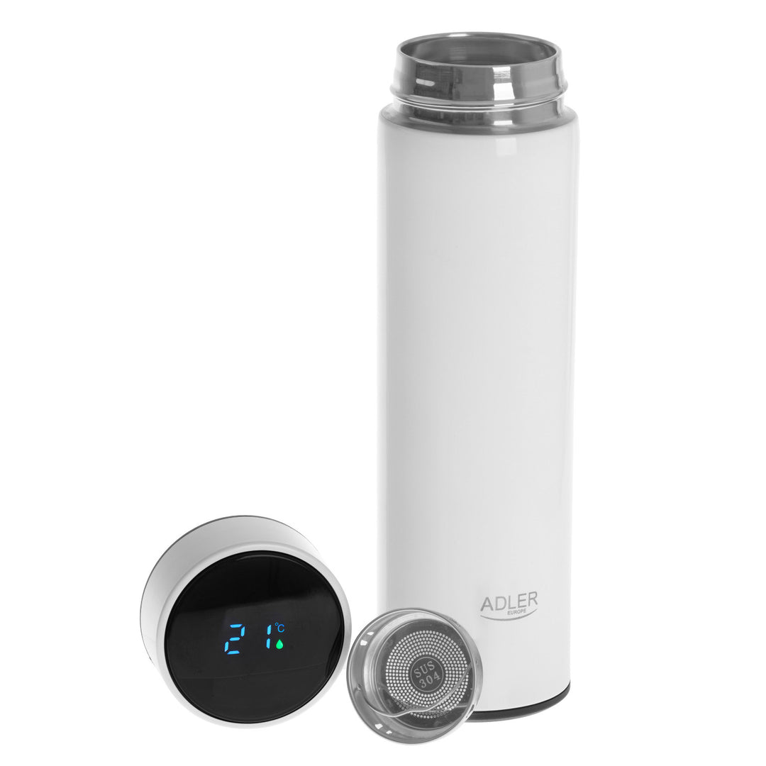 Adler thermoskan, LED-touchscreen, inhoud 473 ml, kleur wit, AD 4506