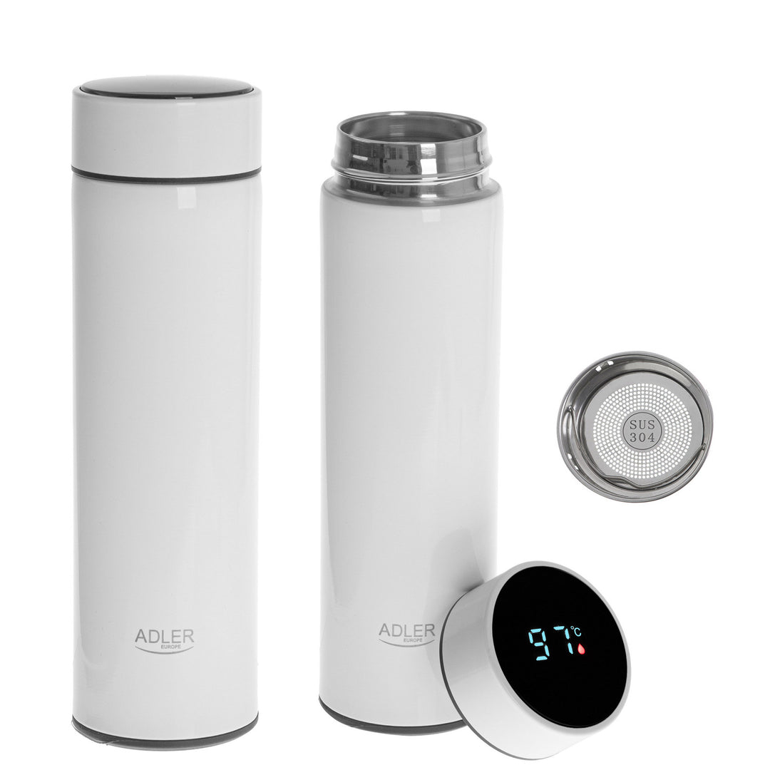 Adler thermoskan, LED-touchscreen, inhoud 473 ml, kleur wit, AD 4506