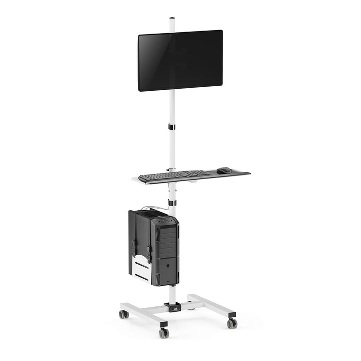 Maclean professionele standwagen, mobiel computerwerkstation op wielen, max 17"-32", max 20kg, MC-793