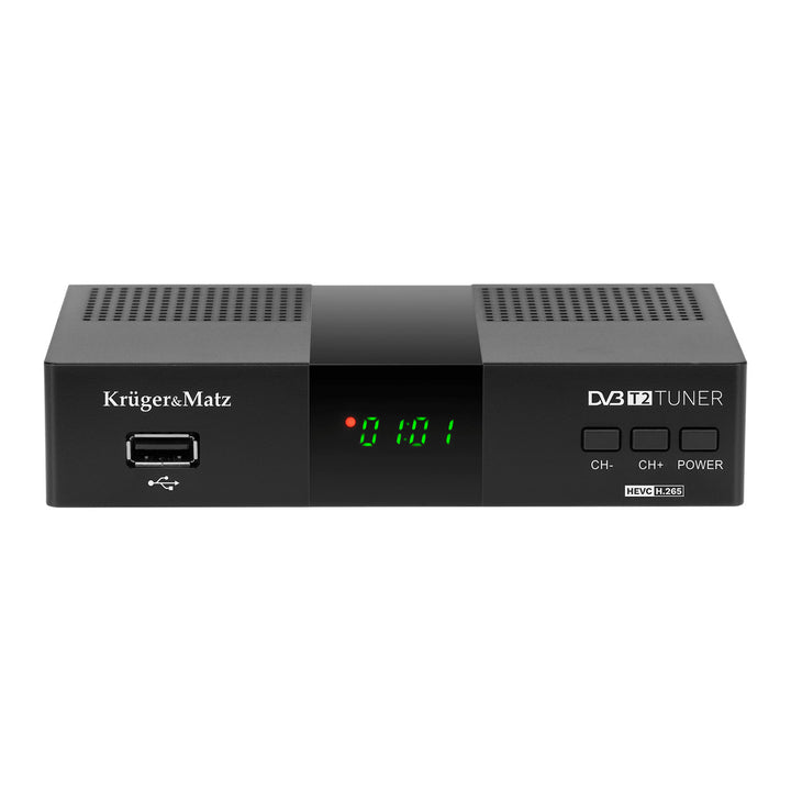 Tuner-decoder DVB-T2 KM0550D H.265 HEVC EPG PVR Timeshift Kruger&Matz