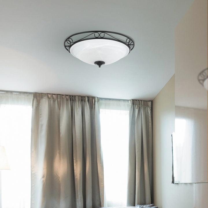 Rabalux - Plafondlamp - Binnenlamp - Plafonnière - 3xE27 -  IP20 - Metaal / glas - zwart en wit