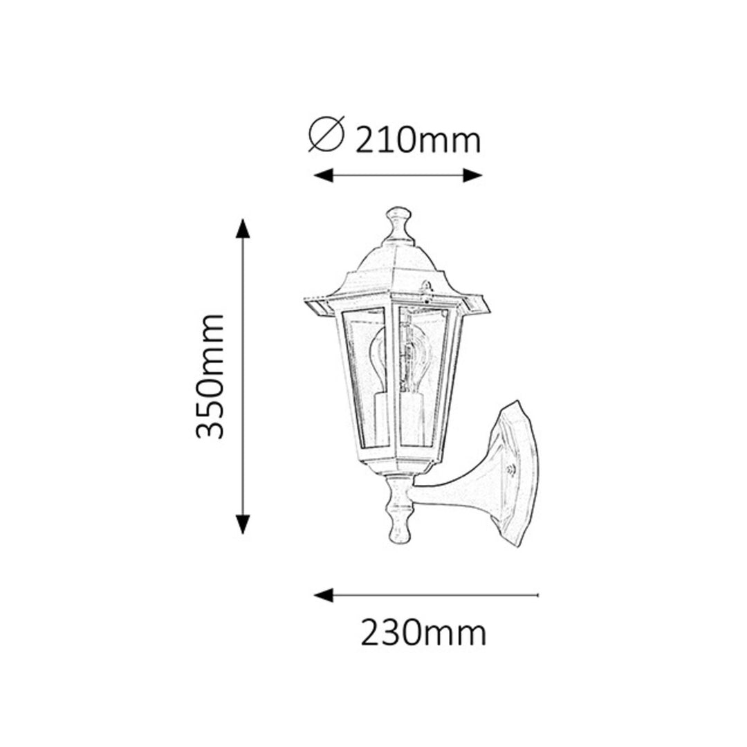 Rabalux wandlamp, buiten, IP43, E27, max 60W, wit, Velence