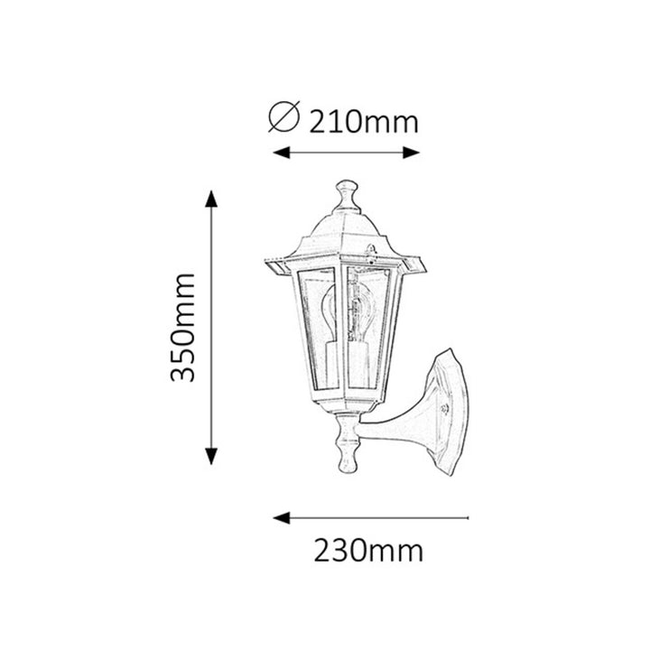 Rabalux wandlamp, buiten, IP43, E27, max 60W, wit, Velence