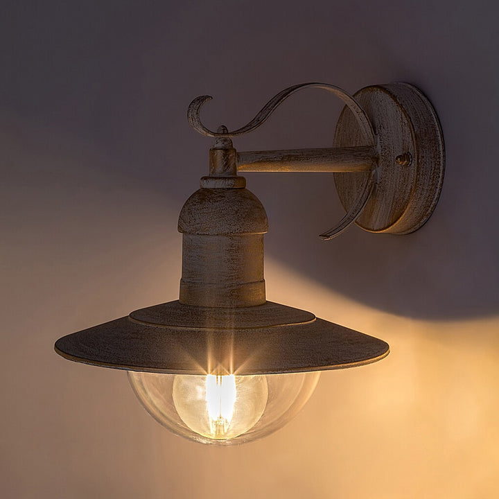 Rabalux wandlamp voor buiten, IP44, E27, max 60W, wit antiek, Oslo