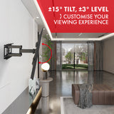 Maclean TV steun, max VESA 400x400, 32-75", 50kg, horizontale en verticale hoekverstelling, profiel 80-380mm, zwart, MC-788