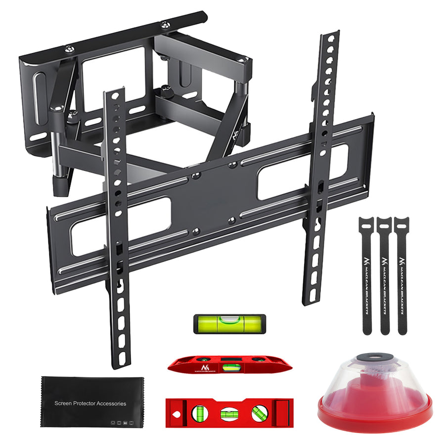 Maclean TV steun, max VESA 400x400, 32-75", 50kg, horizontale en verticale hoekverstelling, profiel 80-380mm, zwart, MC-788