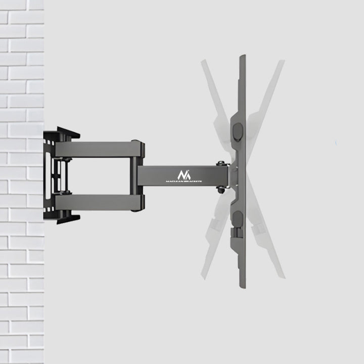 Maclean TV beugel, max VESA 600x400, 32-85", 60kg, horizontale en verticale hoekverstelling, profiel 65-390mm, zwart, MC-789