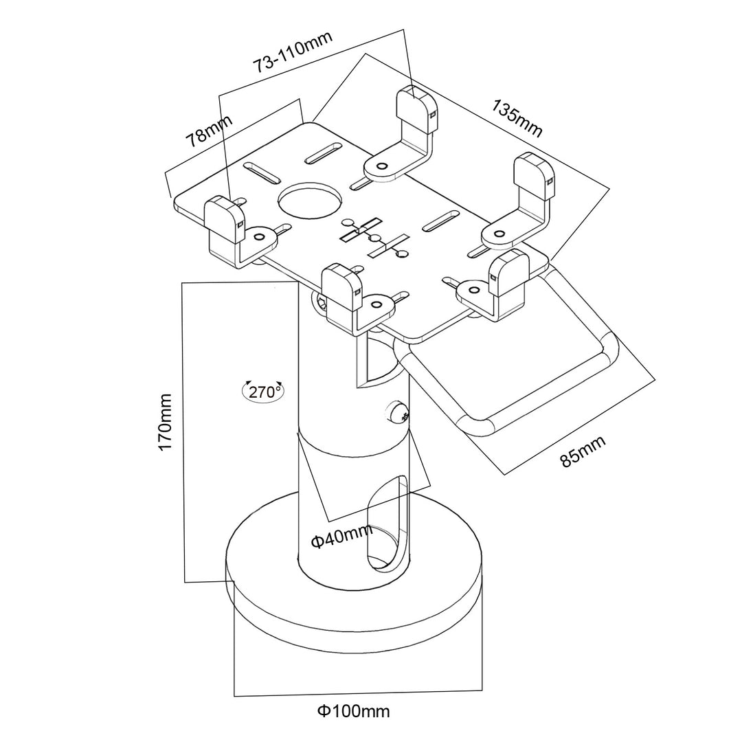 Maclean betaalautomaathouder, POS, universeel, MC-818