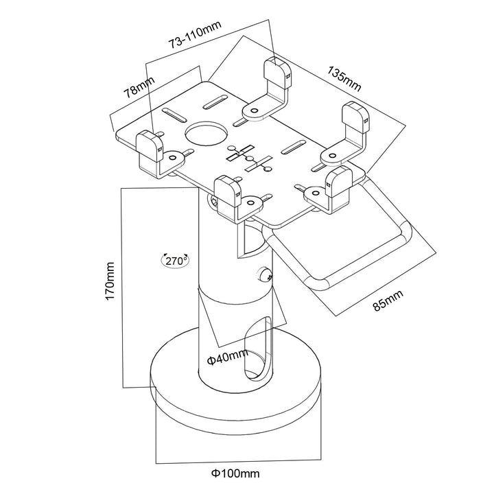Maclean betaalautomaathouder, POS, universeel, MC-818