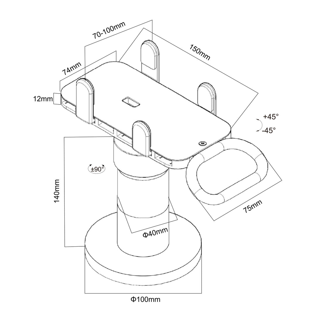 Maclean betaalautomaathouder, POS, universeel, MC-819