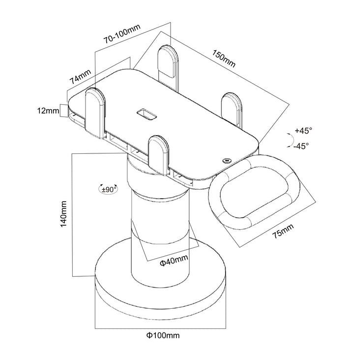 Maclean betaalautomaathouder, POS, universeel, MC-819
