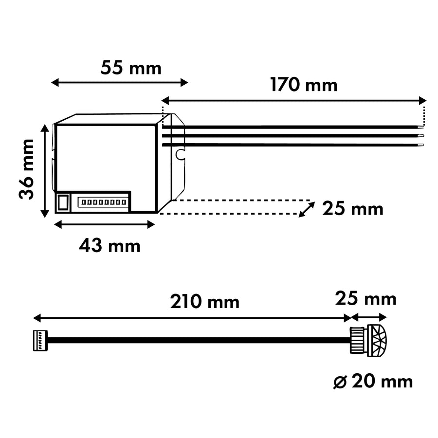 Maclean PIR bewegingsmelder, met externe sensor, 12-24V DC, 360°, MCE32 V
