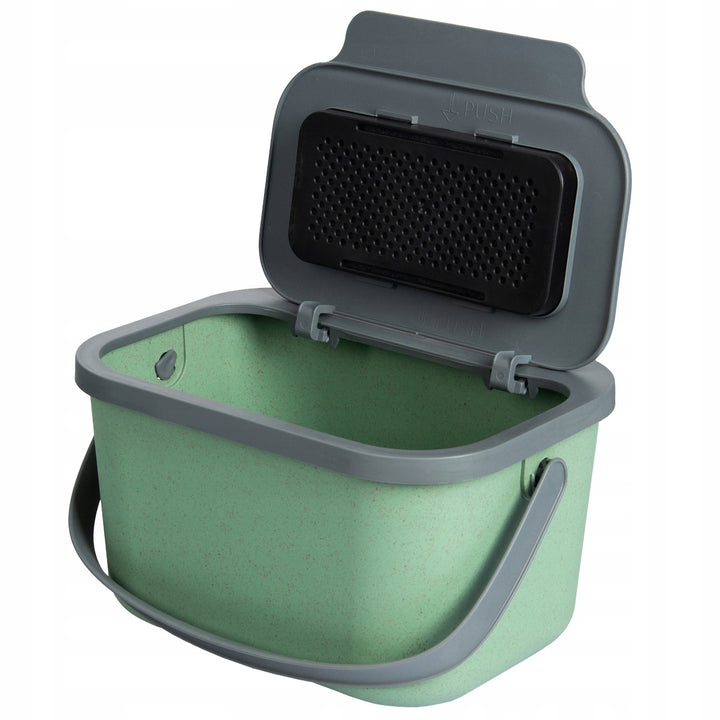 Practic Mini Bini - Bioafvalbak - inhoud 4,5 liter - groen met grijs deksel