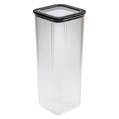 Branq keukencontainer, voor levensmiddelen, 2,38 l, transparant met zwarte verzegeling, Neroli