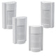 Maclean - Infrarood PIR bewegingsmelder voor buiten - huisdier immuun - max.1200W, IP65, MCE385 W - Set van 4 stuks - Wit