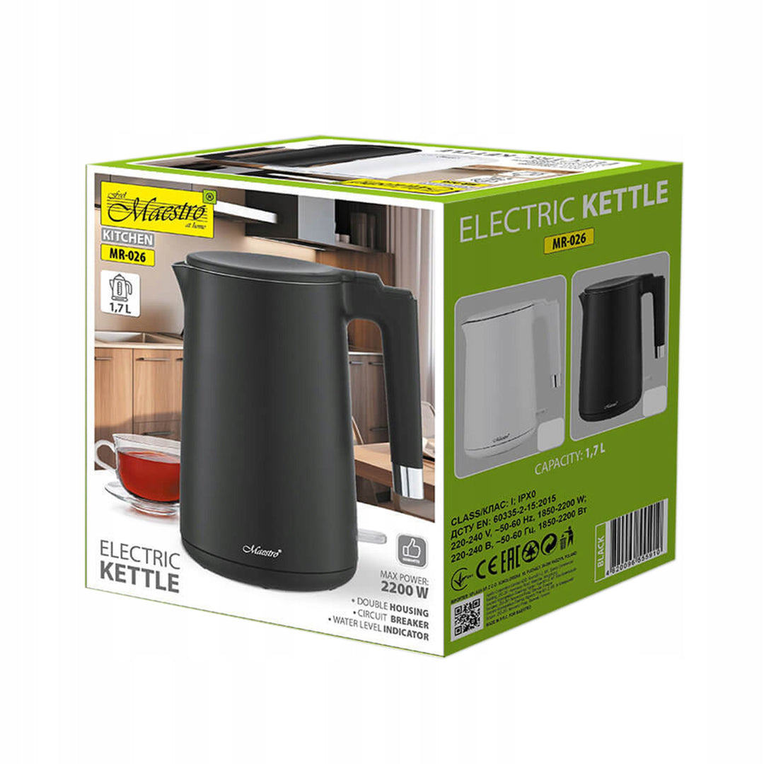 Maestro waterkoker, 1800W, 1,7l, zwart, MR-026