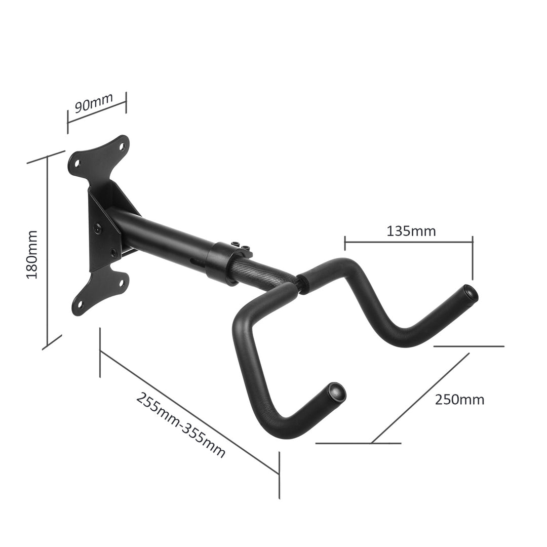 Maclean - Set van 2 stuks Fiets muurbeugel - Opbergbeugels - Fietsenrek - Wandmontage - Ophangsysteem - max. belasting 30kg - Zwart