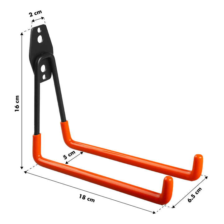 Maclean-  Set van 2 stuks Garage wandsteun voor banden, tuingereedschap, ladder, slangen, fiets, max. belasting 25kg, MC-444