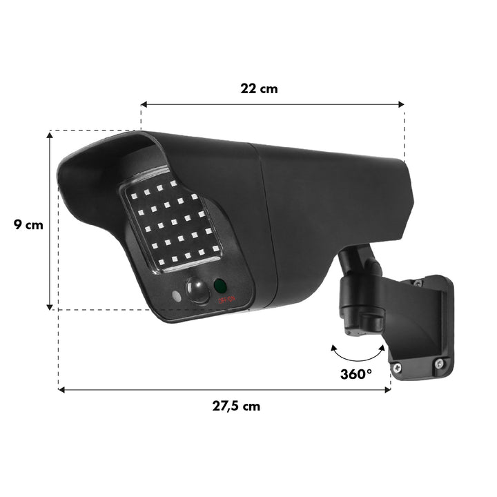 Maclean - Dummy Camera set van 4 stuks - SOL1803S - zonne-energie - knipperende LED bewegingsmelder LED verlichting - Zwart