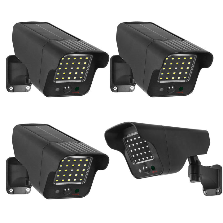 Maclean - Dummy Camera set van 4 stuks - SOL1803S - zonne-energie - knipperende LED bewegingsmelder LED verlichting - Zwart
