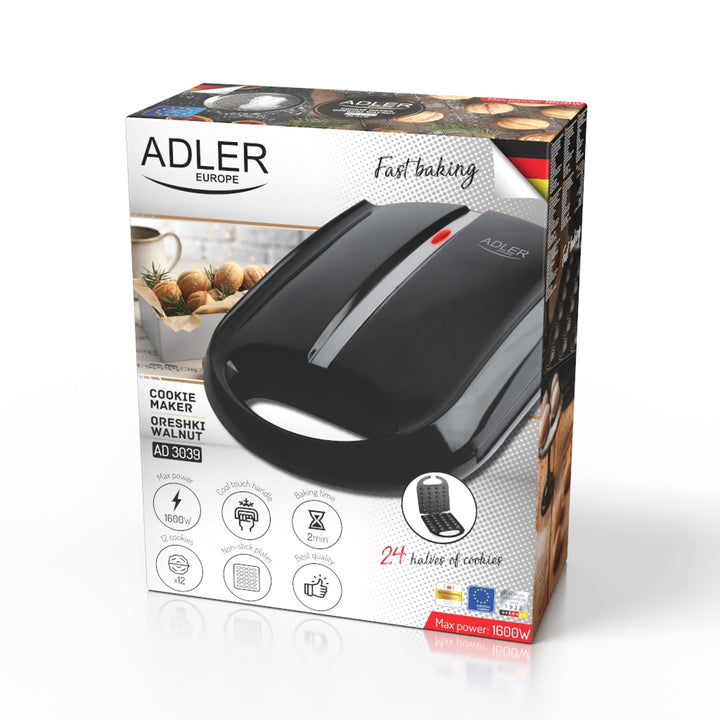 Adler Europe AD 3039 Broodrooster voor Noten Pinda's Hazelnoten Koekjes XL 24 Zitplaatsen Max 1600W, Zwart