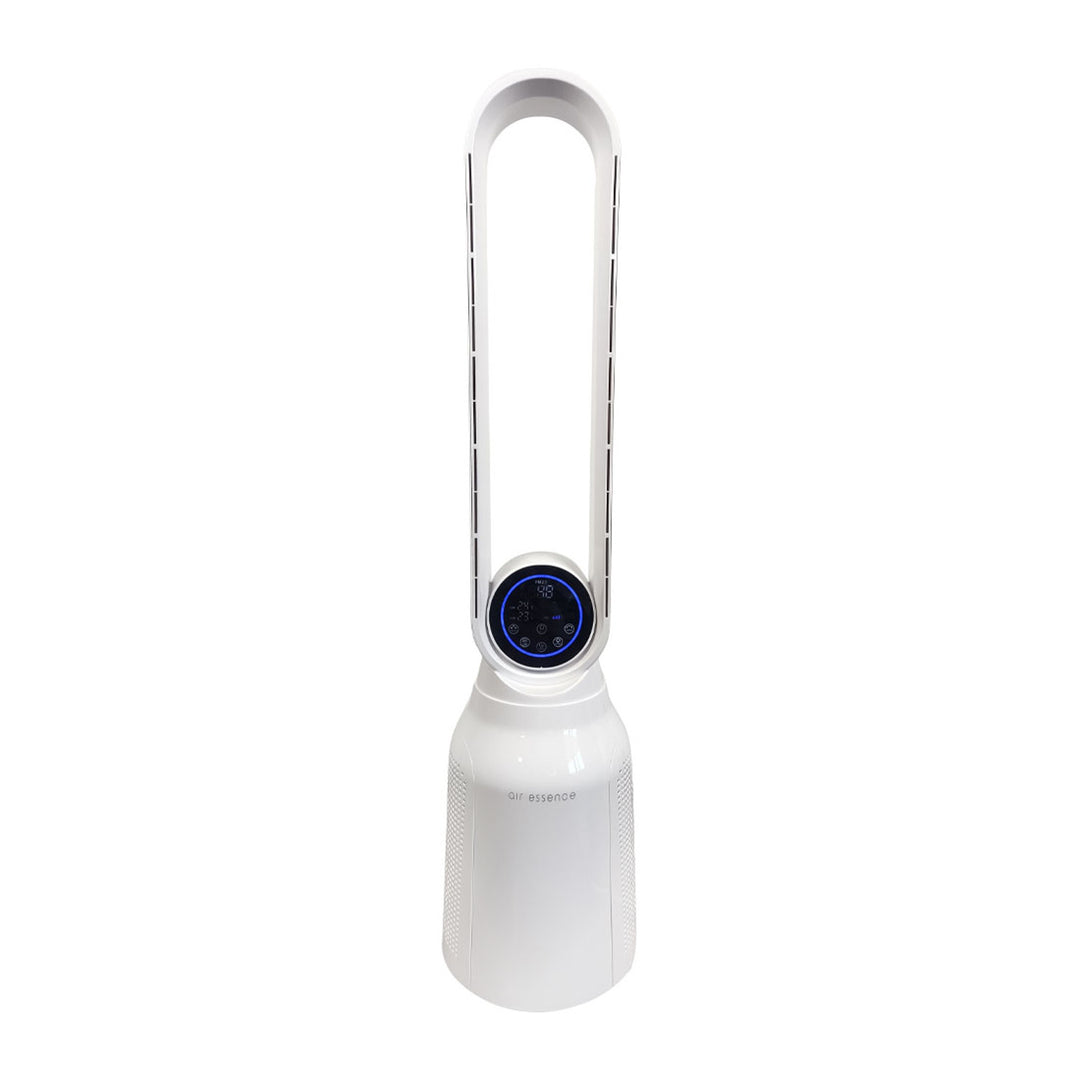 Plasma blaasloze kolomventilator en Air Essence LevanteLift luchtreiniger met ionisatiefunctie