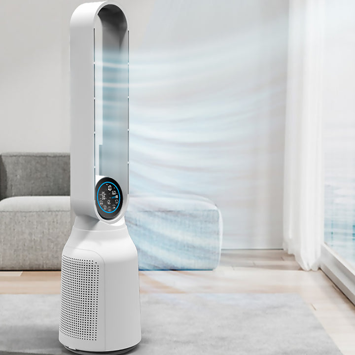 Plasma blaasloze kolomventilator en Air Essence LevanteLift luchtreiniger met ionisatiefunctie