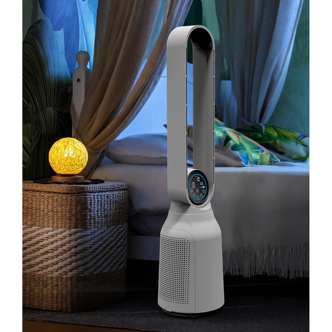 Plasma blaasloze kolomventilator en Air Essence LevanteLift luchtreiniger met ionisatiefunctie