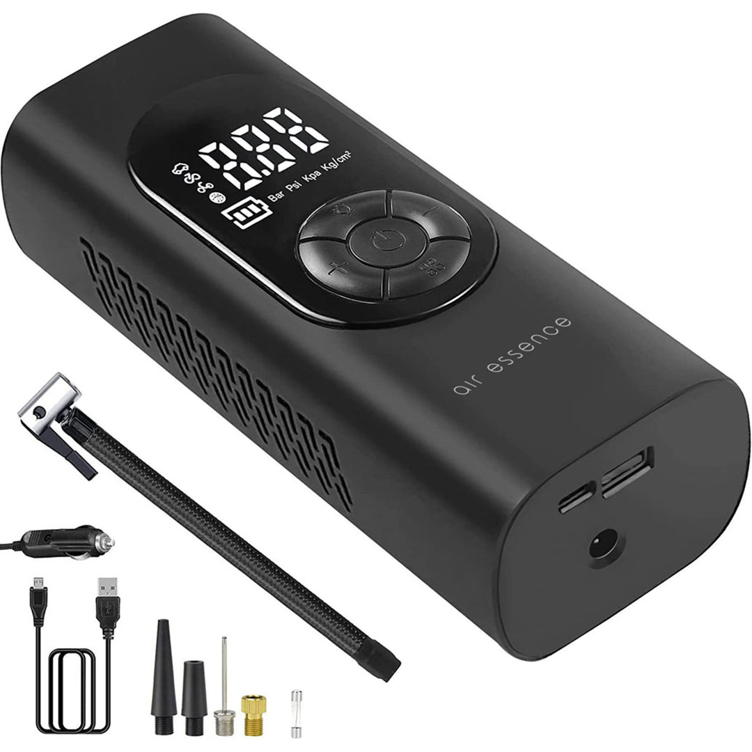 Snoerloze elektrische auto-, bal-, fiets-, matraspomp, Air-Essence Pampero 80W-6BAR-100PSI-2000mAh