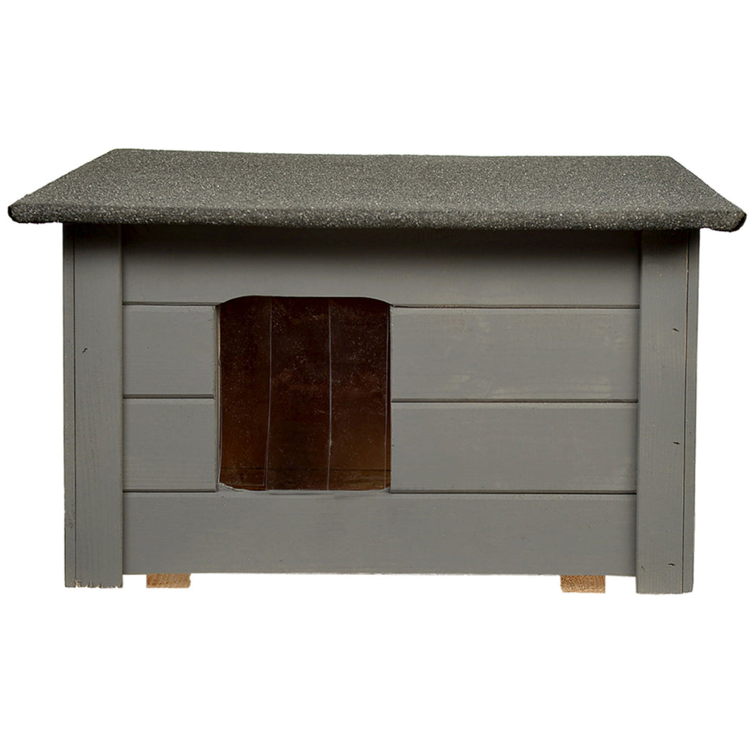 Honden- en kattenhok Woodok, geïsoleerd, sparrengrijs
