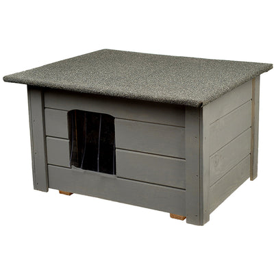 Honden- en kattenhok Woodok, geïsoleerd, sparrengrijs