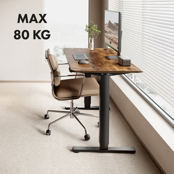 Ergo Office elektrisch in hoogte verstelbaar bureau, max. hoogte 1160mm, max - 80 kg, zonder tafelblad, zwart, ER-400 B