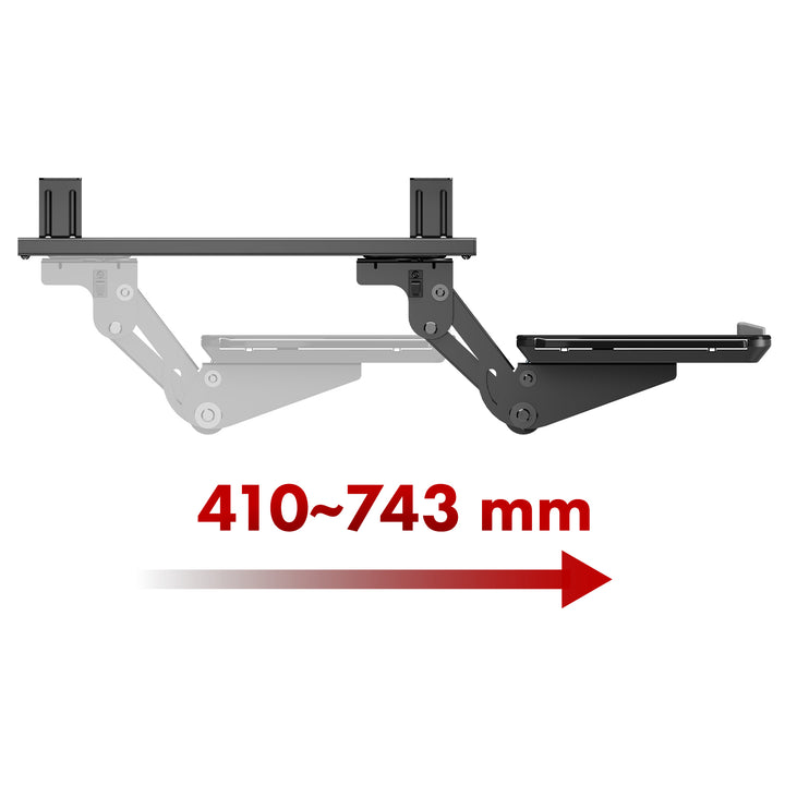 Maclean toetsenbordhouder voor onder het bureau, verstelbaar, max. 5kg, zwart, MC-156 B