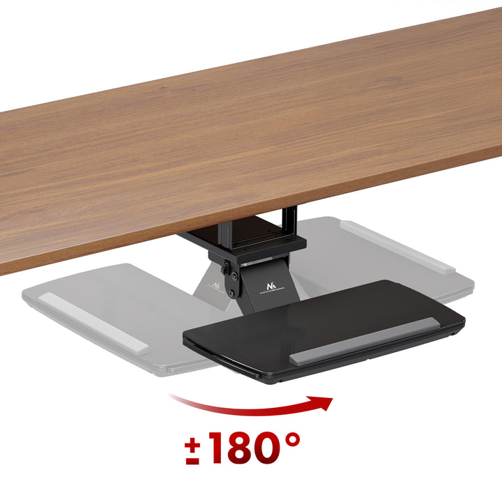 Maclean toetsenbordhouder voor onder het bureau, verstelbaar, max. 5kg, zwart, MC-156 B