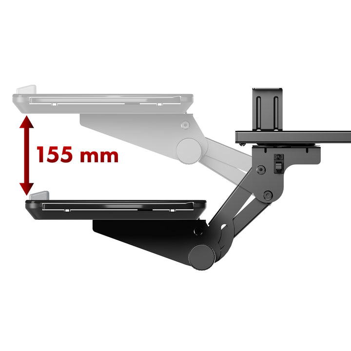 Maclean toetsenbordhouder voor onder het bureau, verstelbaar, max. 5kg, zwart, MC-156 B