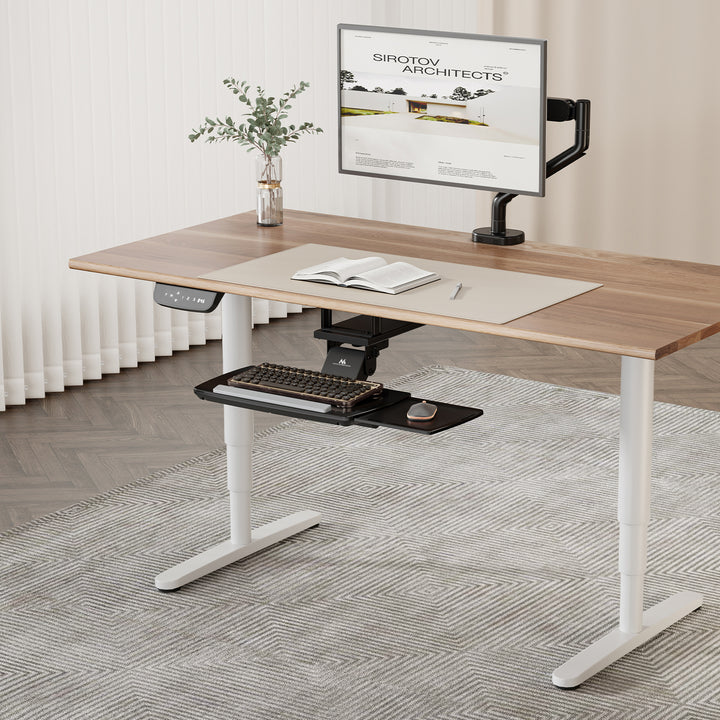 Maclean toetsenbordhouder voor onder het bureau, verstelbaar, max. 5kg, zwart, MC-156 B