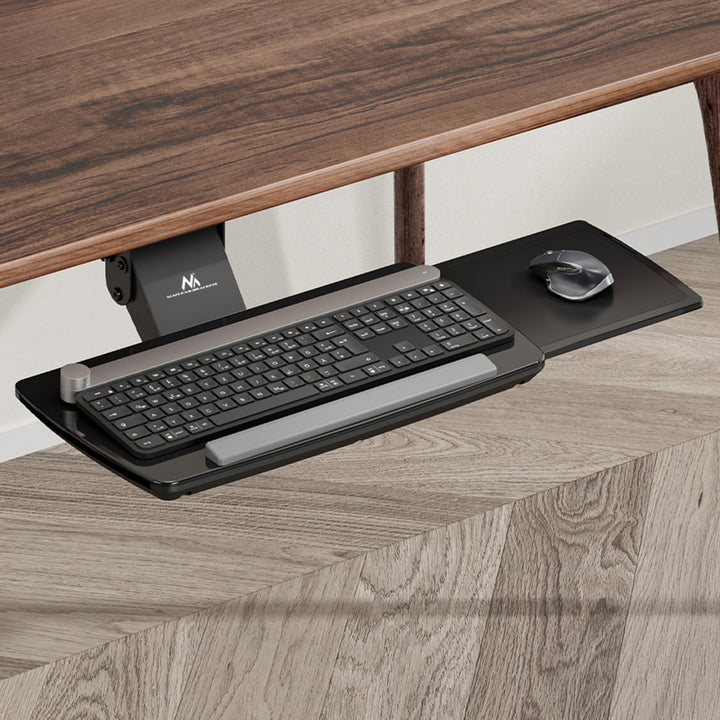 Maclean toetsenbordhouder voor onder het bureau, verstelbaar, max. 5kg, zwart, MC-156 B