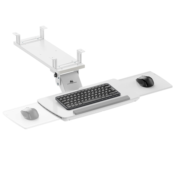 Maclean toetsenbordhouder voor onder het bureau, verstelbaar, max. 5kg, wit, MC-156 W