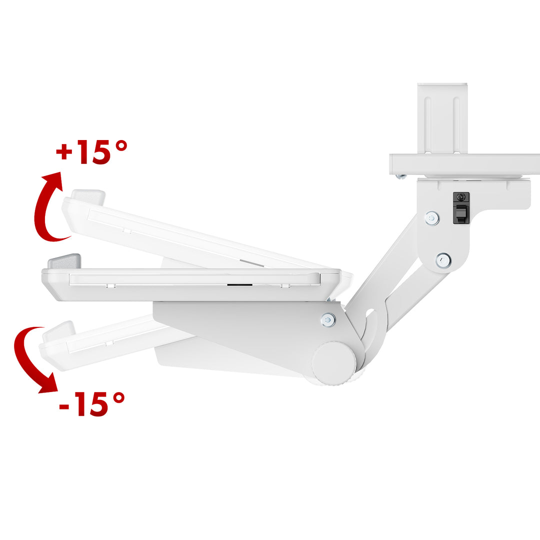 Maclean toetsenbordhouder voor onder het bureau, verstelbaar, max. 5kg, wit, MC-156 W