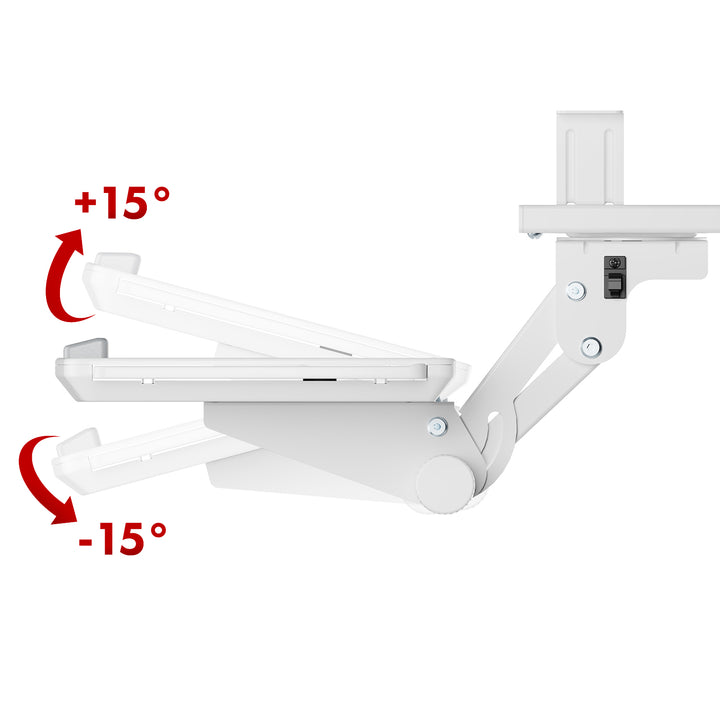 Maclean toetsenbordhouder voor onder het bureau, verstelbaar, max. 5kg, wit, MC-156 W